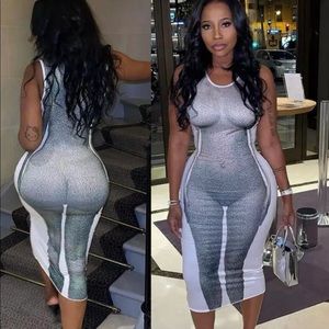Naked Silhouette Body Hourglass Bodycon Stretch Dress Y2K Valentine’s Day